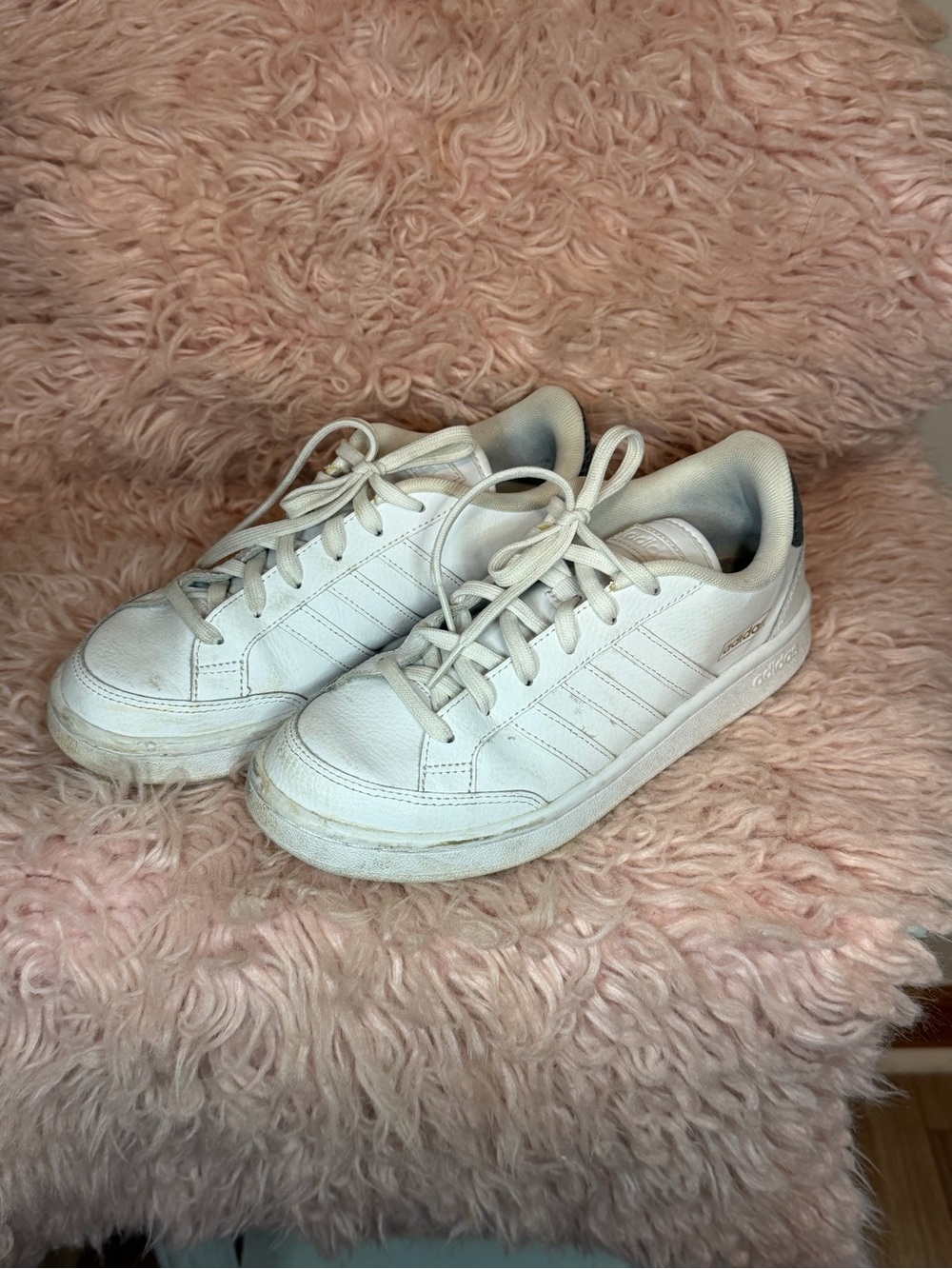 adidas White Low-Top Leather Sneakers